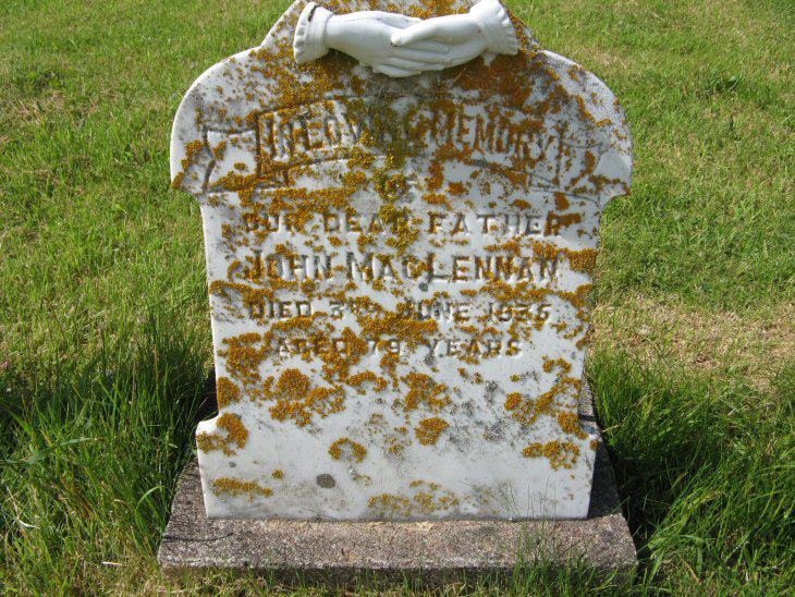 Photo of headstones/John MacLennan died 1935 MI Badenscallie Burial Ground (2)